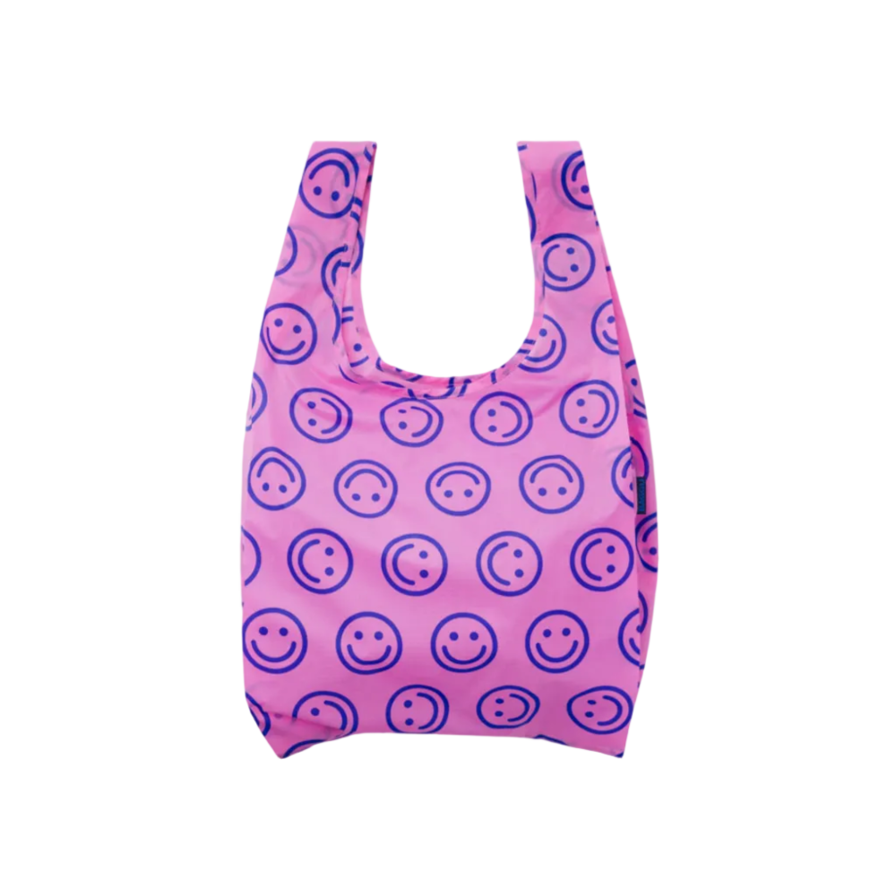 Baggu Standard Reusable Bag Pop Pink Happy