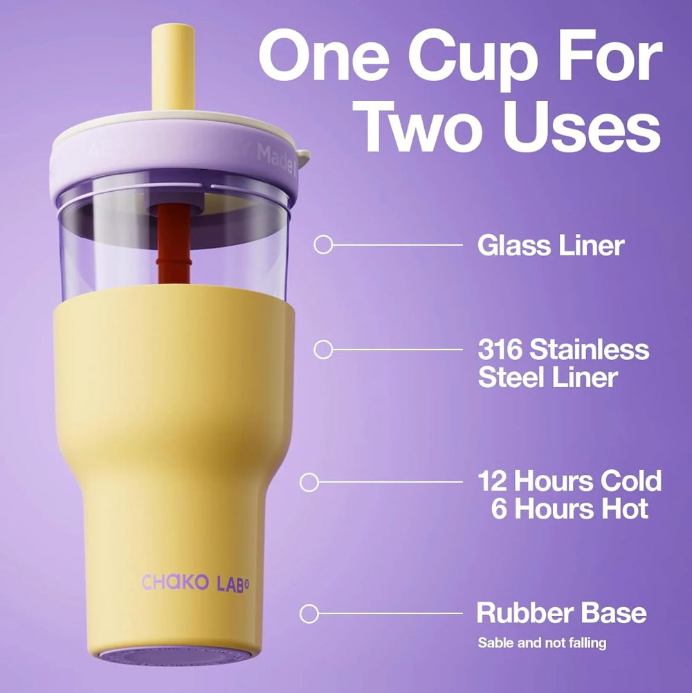 Chako Lab Dual layer Tumbler Yellow Purple