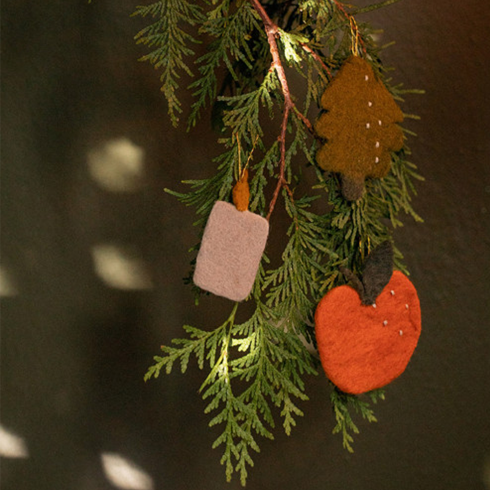 Muskhane Felt Hanging Christmas Decorations Spirits Set of 3
