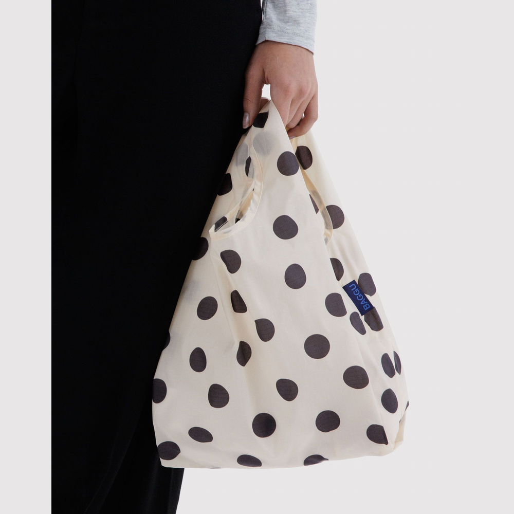 Baggu Baby Reusable Bag Cream and Black Polka Dot