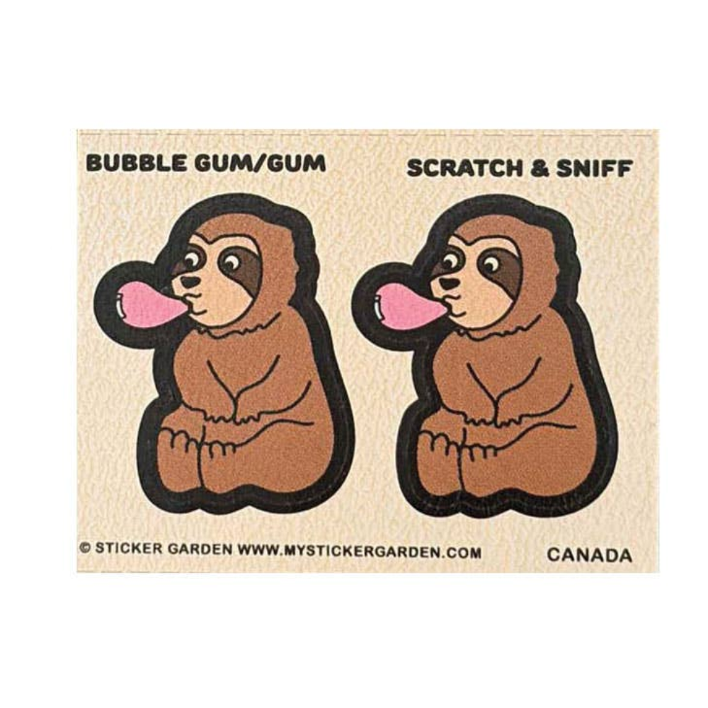 Sticker Garden Sheet Scratch and Sniff Sloth Bubblegum Scent
