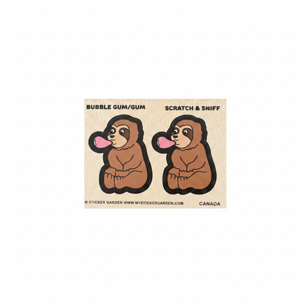 Sticker Garden Scratch and Sniff Teared Square Sloth Bubble