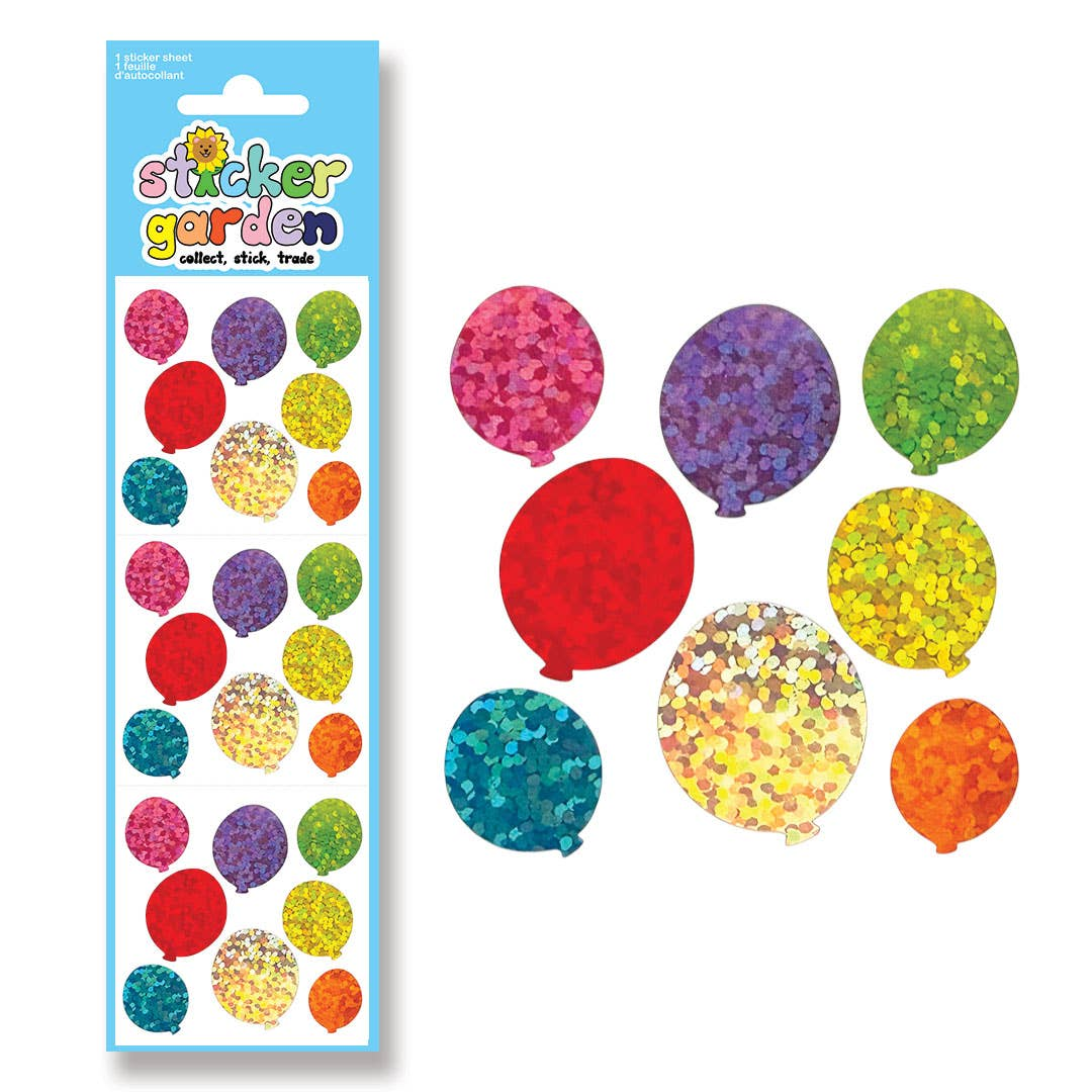 Sticker Garden Sheet Sparkle Balloons Birthday Celebration