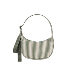 Baggu Small Nylon Crescent Bag Sage Stripe