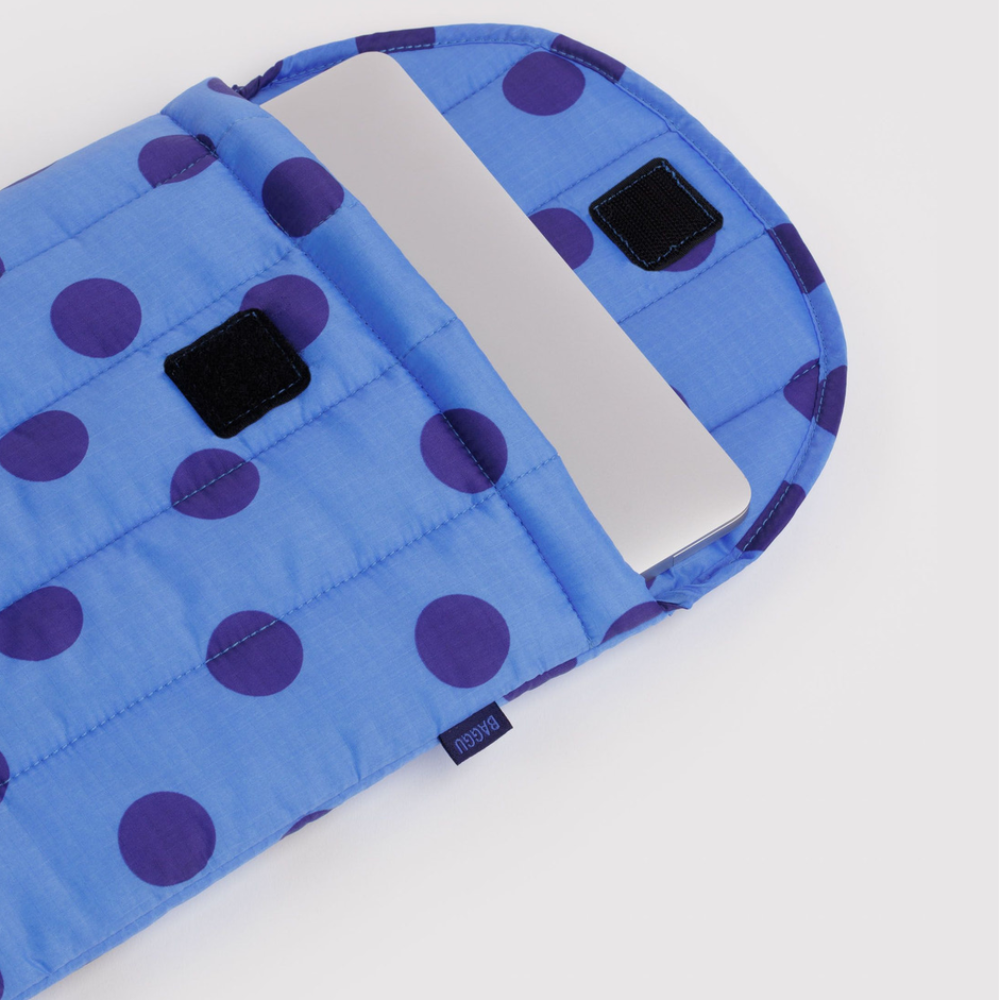 Baggu Puffy Laptop Sleeve 13/14 inch  Blue Polka Dot