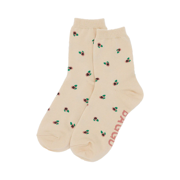 Baggu Crew Socks Cream Rosette