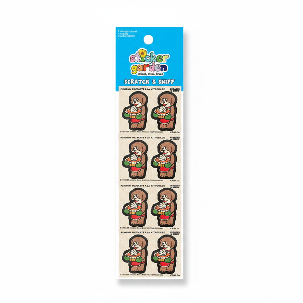 Sticker Garden Sheet Scratch and Sniff  Dog Pumpkin Pie Scent