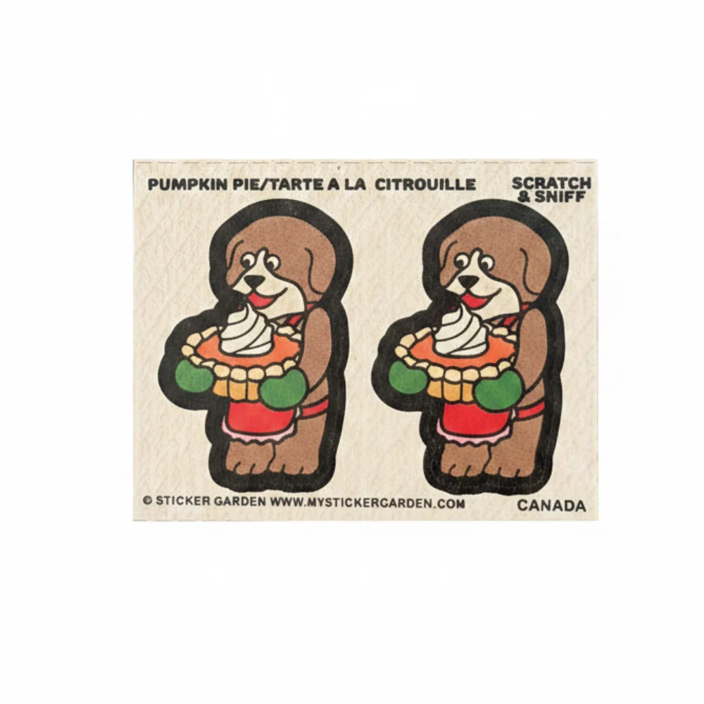 Sticker Garden Scratch and Sniff Tear Off Square Dog Pumpkin Pie