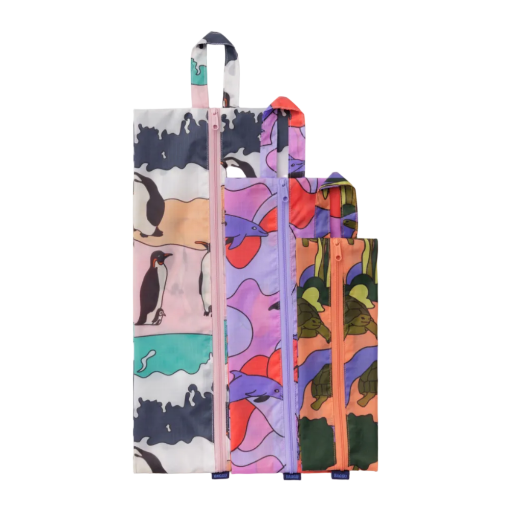 Baggu 3D Zip Pouch Vacation Animals