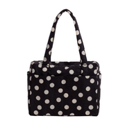 Baggu Small Cloud Carry-On Bag Black and Cream Polka Dot