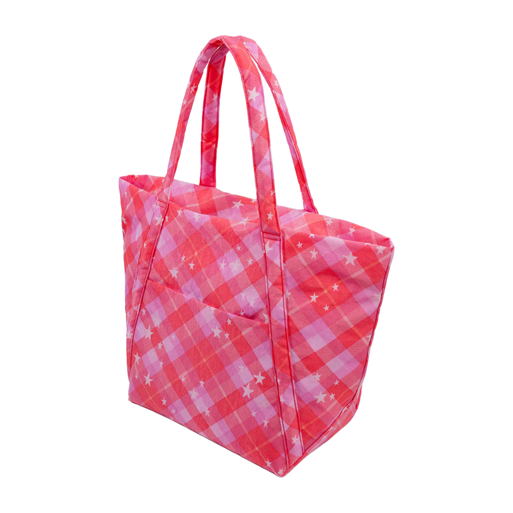 Baggu Cloud Bag Pink Star Plaid