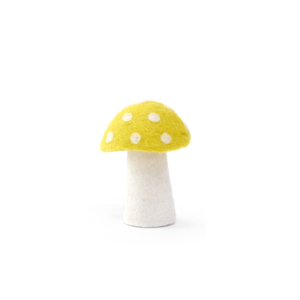Muskhane 100% Felt Mushroom Dotty Extra Large 13cm Sulfur Flower