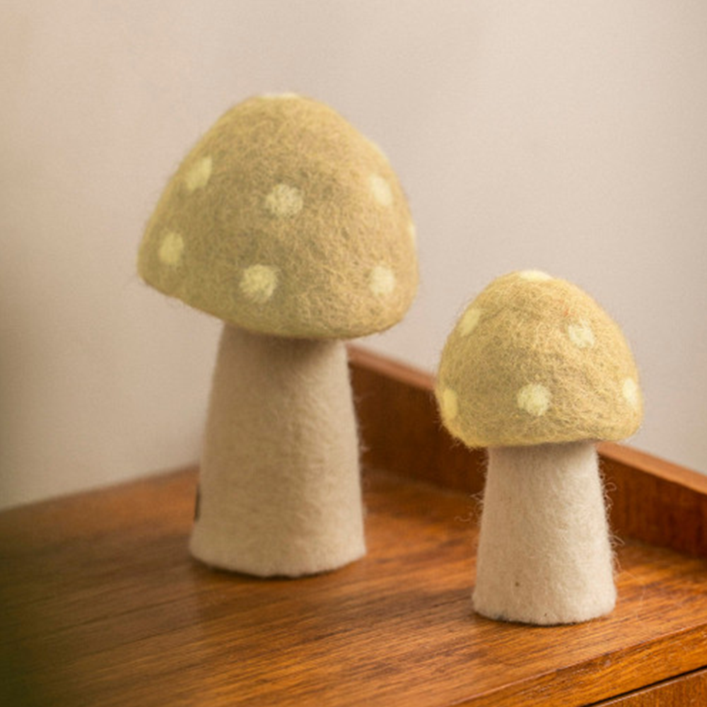 Muskhane 100% Felt Mushroom Dotty Small Wheat