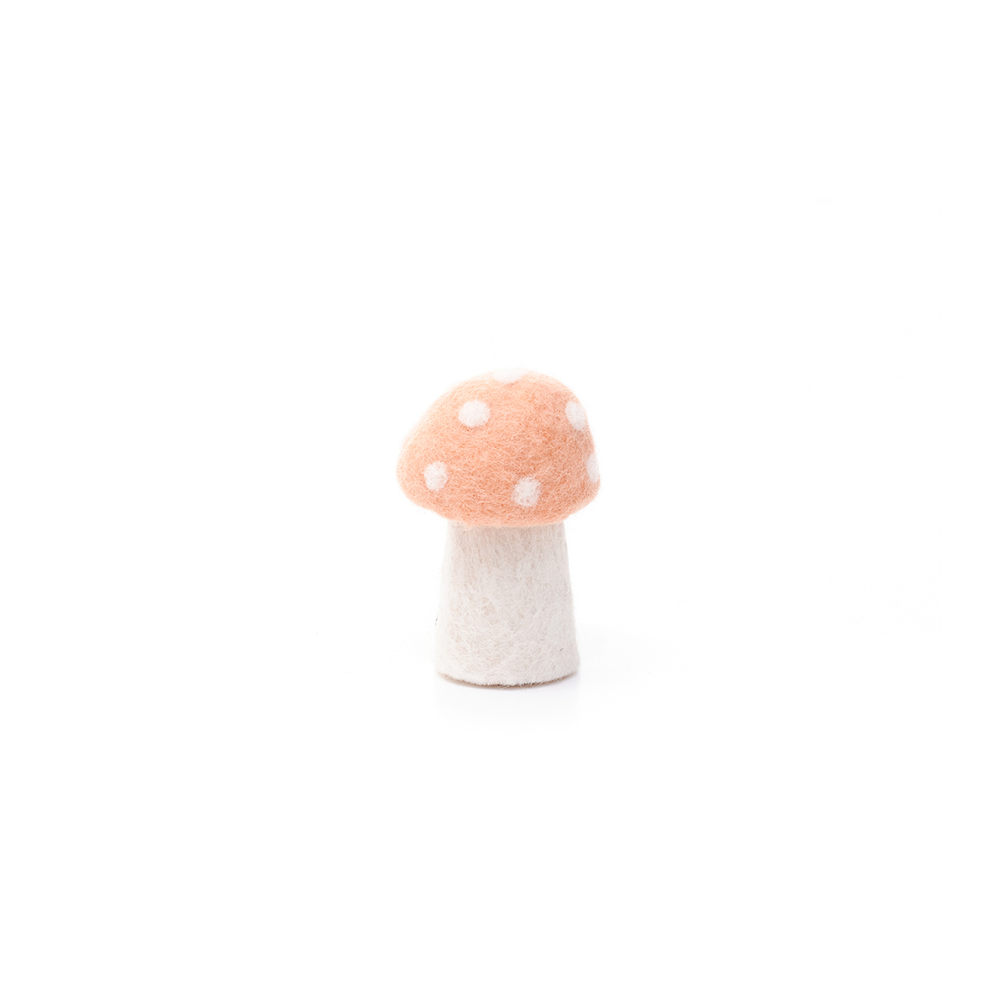 Muskhane 100% Felt Mushroom Dotty Small 8cm Peachy Blush