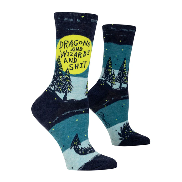 Blue Q Women's Socks Dragons and Wizards