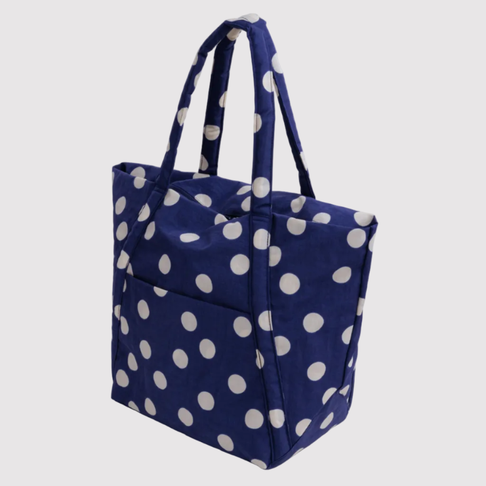 Baggu Cloud Bag Navy and Cream Polka Dot