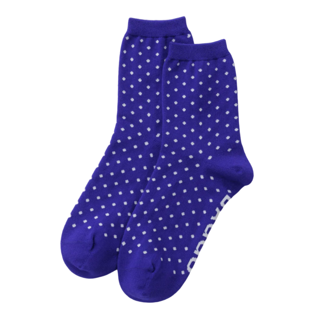 Baggu Crew Socks Micro Blue and White Polka Dot