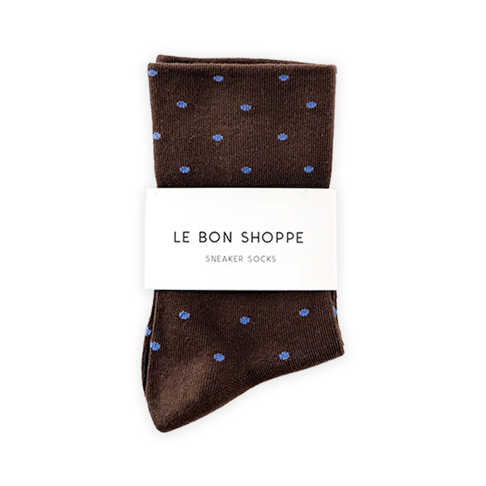 Le Bon Shoppe Socks Sneaker Cacoa Polka Dot