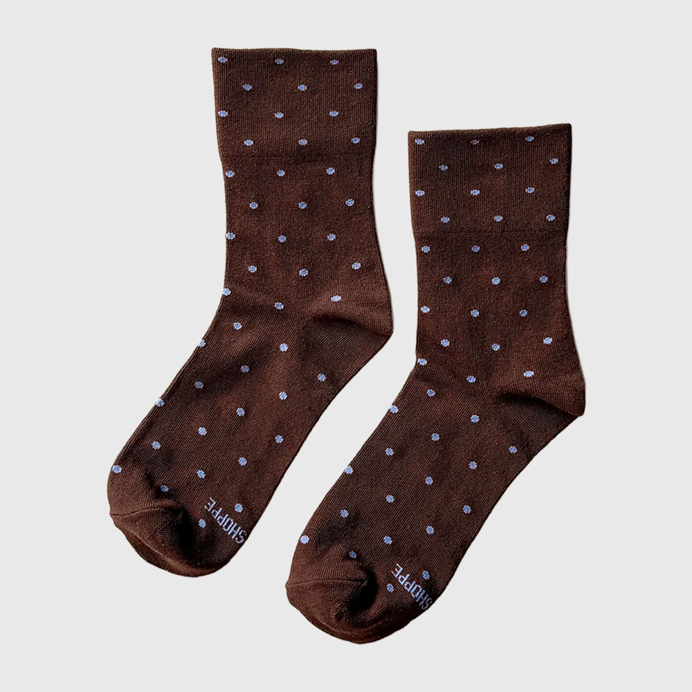Le Bon Shoppe Socks Sneaker Cacao Polka Dot