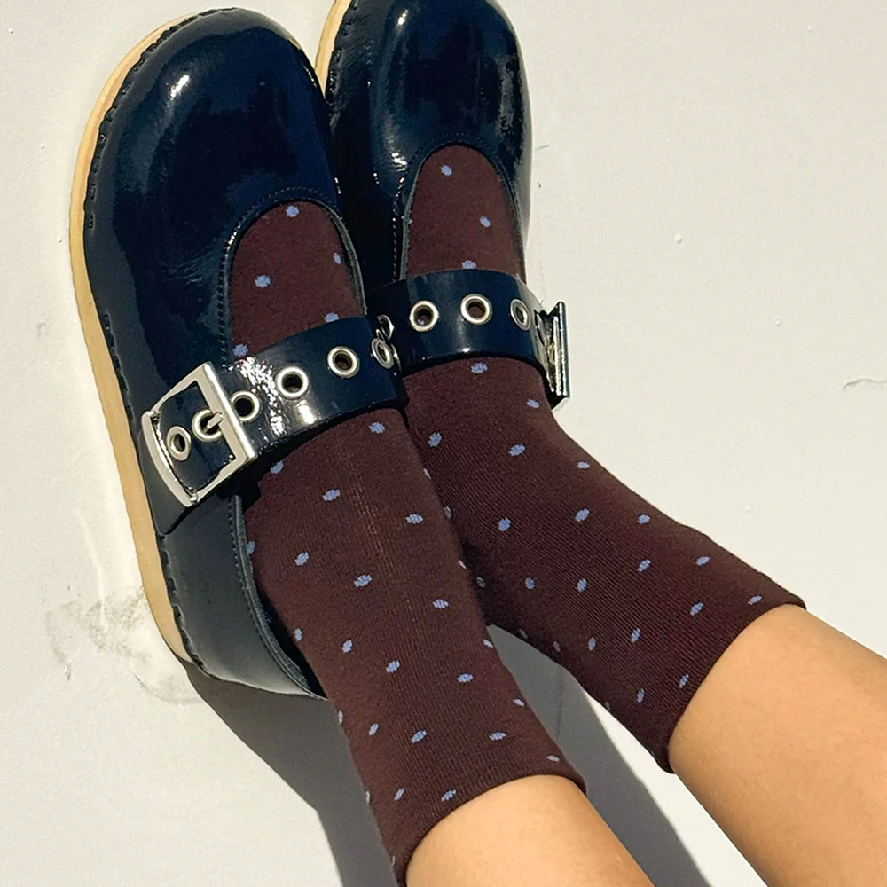 Le Bon Shoppe Socks Sneaker Cacoa Polka Dot