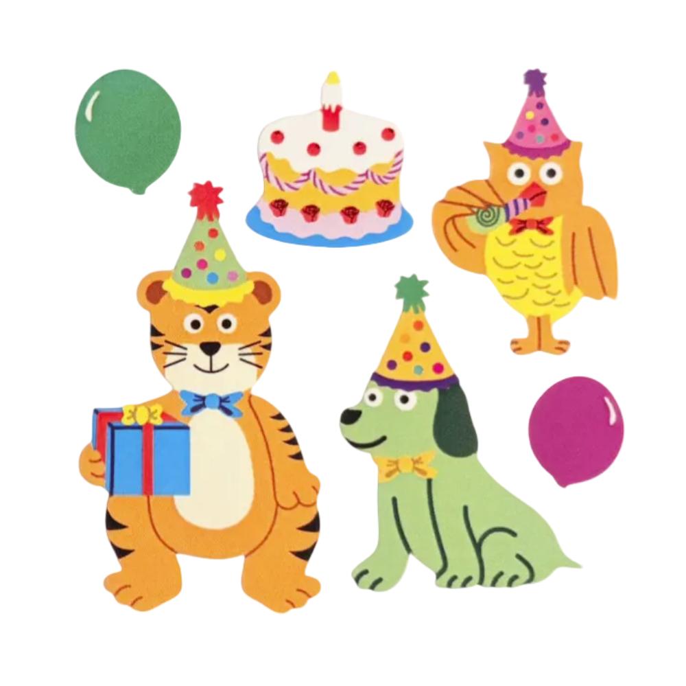 Sticker Garden Sheet Glossy Birthday Animals