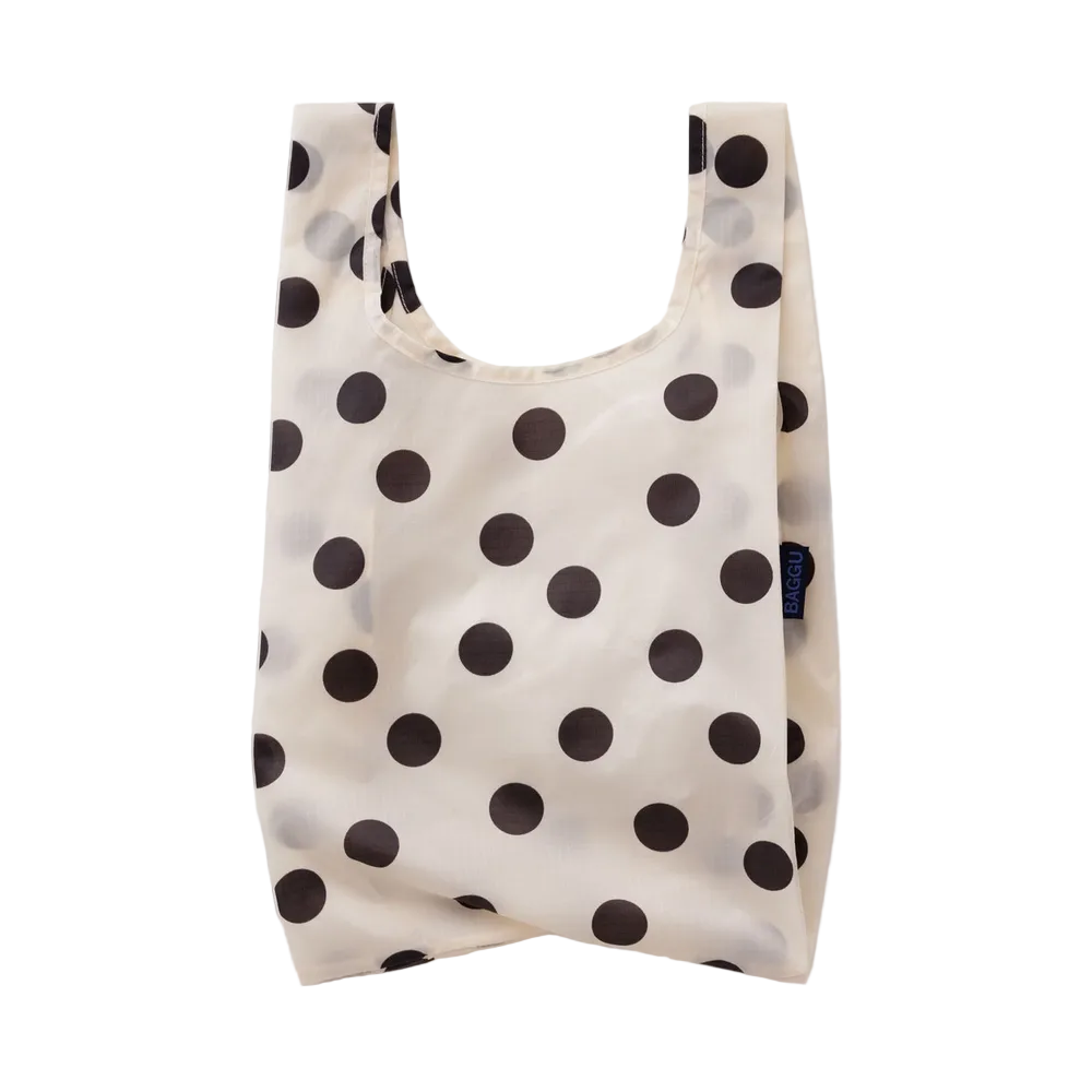 Baggu Baby Reusable Bag Cream and Black Polka Dot
