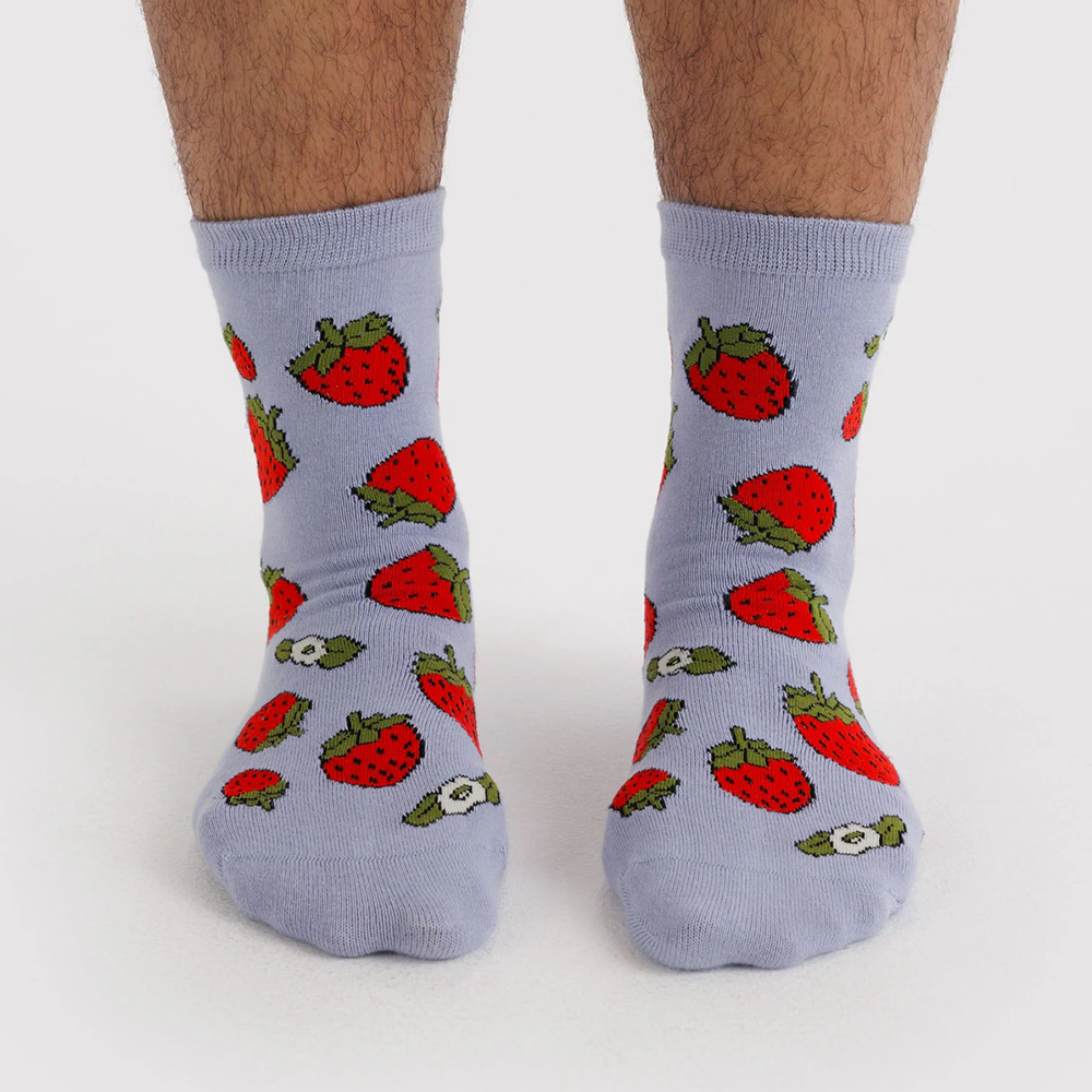 Baggu Crew Socks Strawberry Blossom