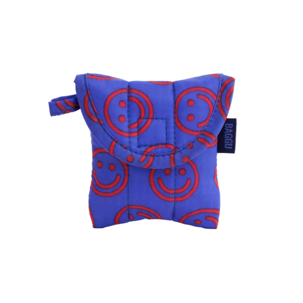 Baggu Puffy Earbuds Case Mini Cobalt Happy