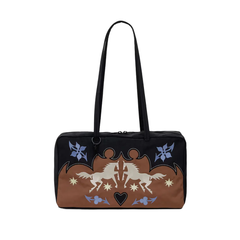 Baggu Medium Nylon Bowler Bag Western Appliqué