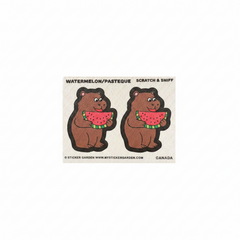 Sticker Garden Scratch and Sniff Teared Square Capybara Watermelon