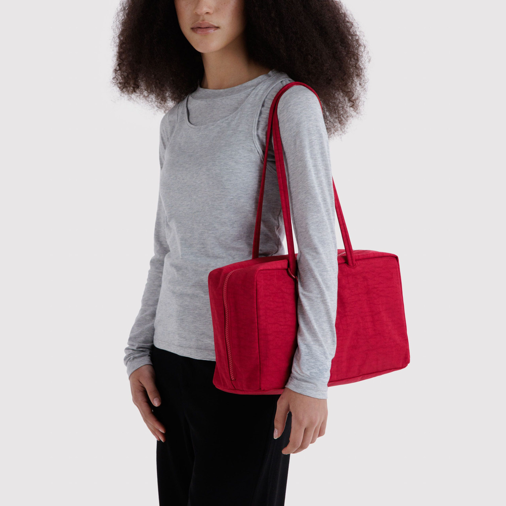 Baggu Medium Nylon Bowler Bag  Cherry