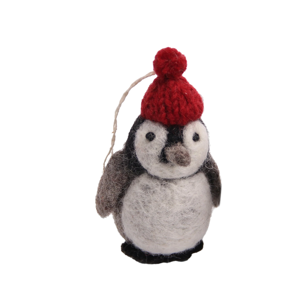 Christmas Decoration Felt Penguin With Hat Assorted