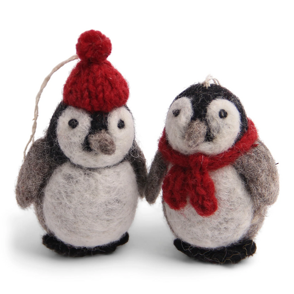 En Gry & Sif Fair Trade Felt Christmas Decoration Penguin with Scarf