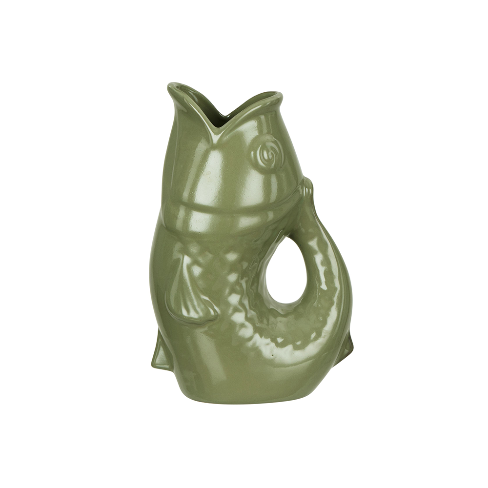 Emporium Ceramic Fish Hydra Vase Green