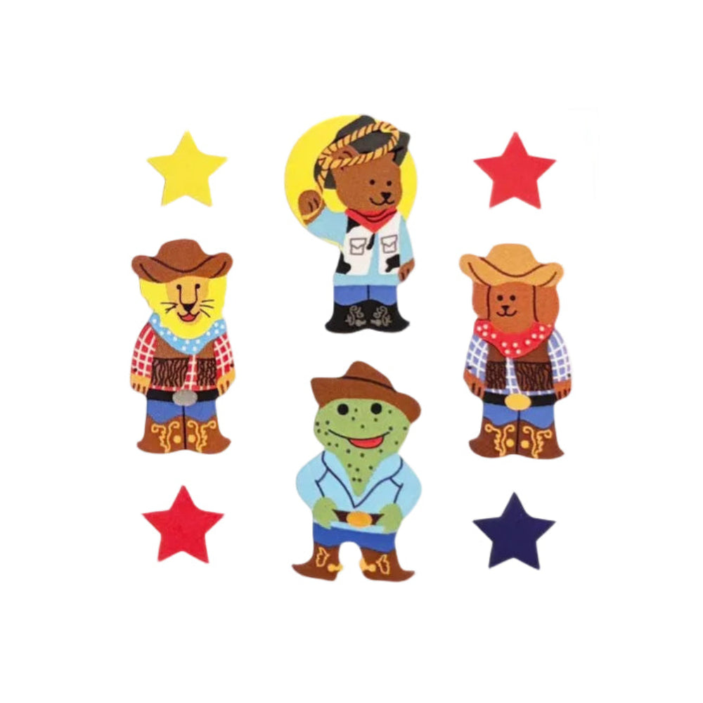 Sticker Garden Sheet Glossy Animals Cowboy Stickers Retro Inspired