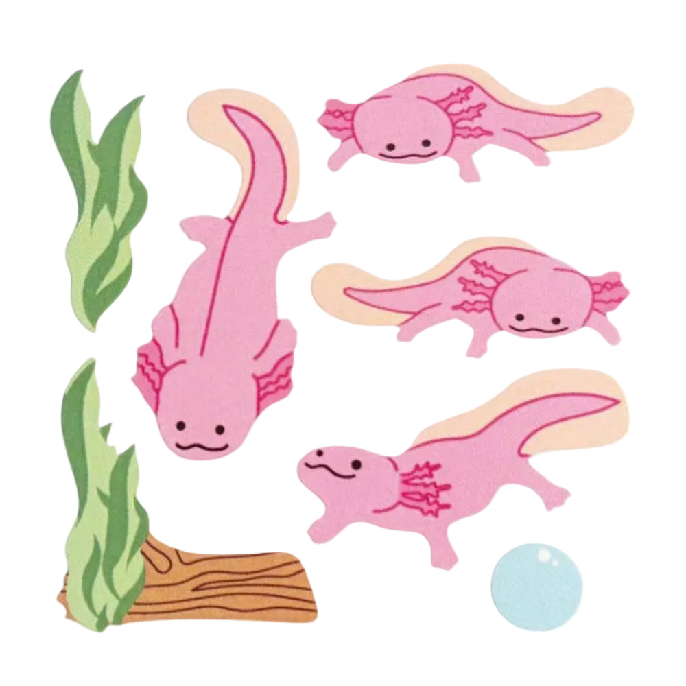 Sticker Garden Sheet Glossy Axolotl Funny Creatures