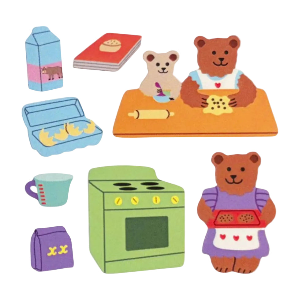 Sticker Garden Sheet Glossy Baking Bears Fun