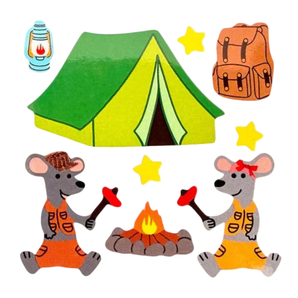 Sticker Garden Sheet Glossy Mice Camping