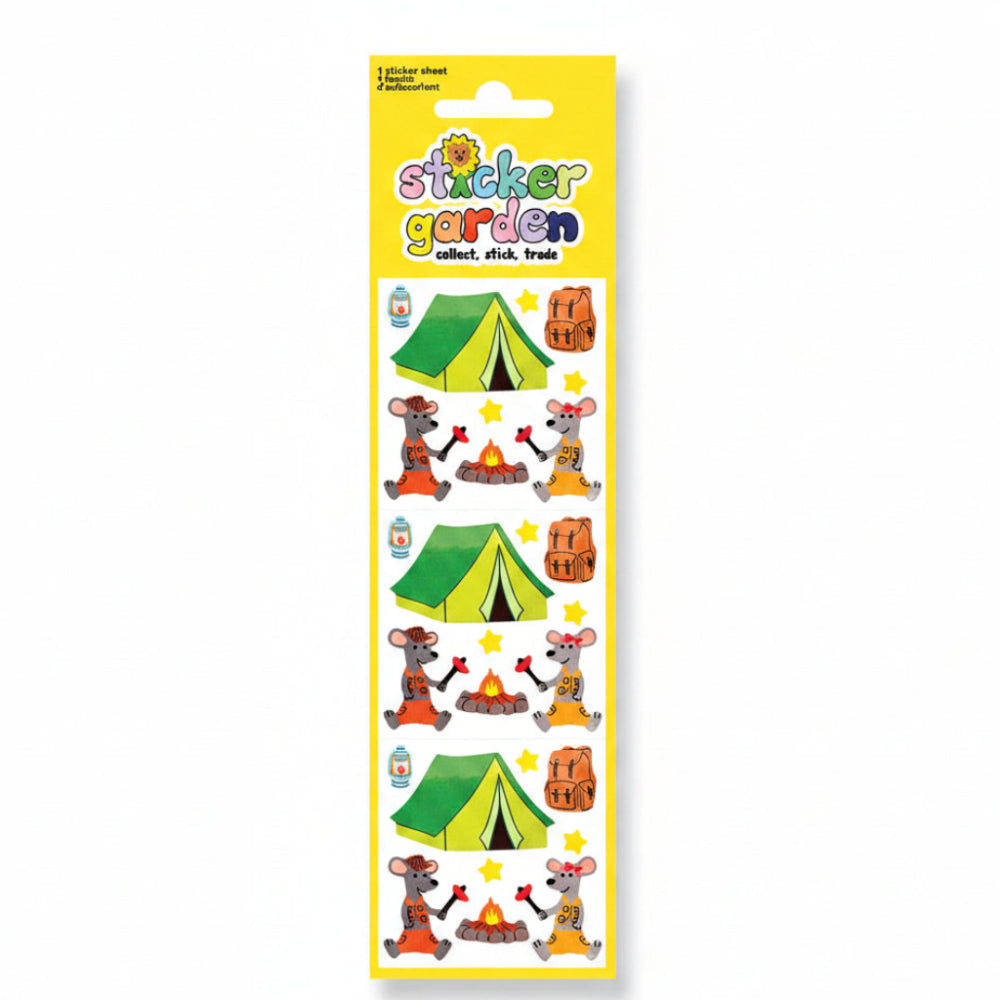 Sticker Garden Sheet Glossy Mice Camping