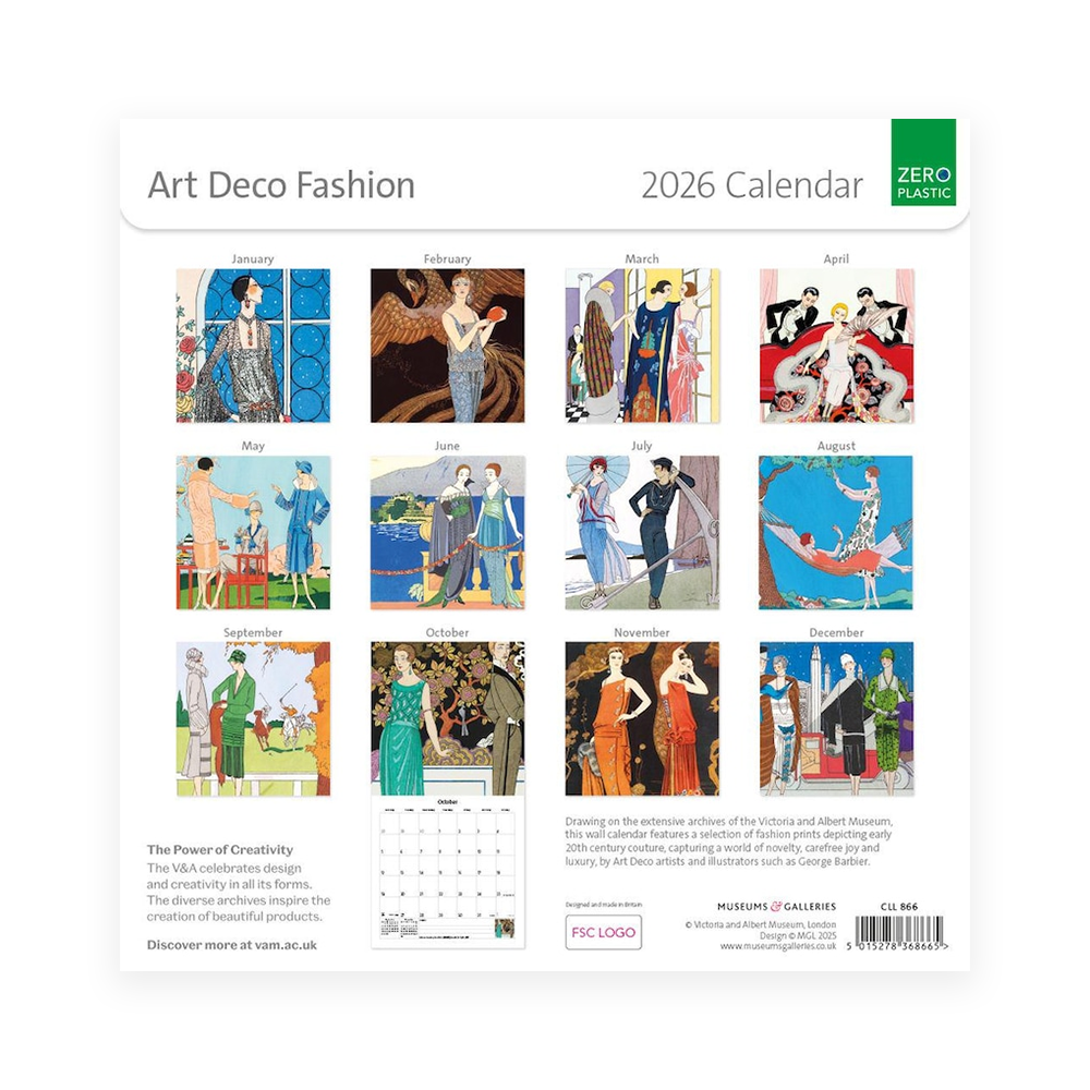 Art Deco Fashion 2026 Wall Calendar