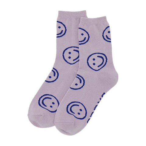Baggu Crew Socks Happy Dusty Pink