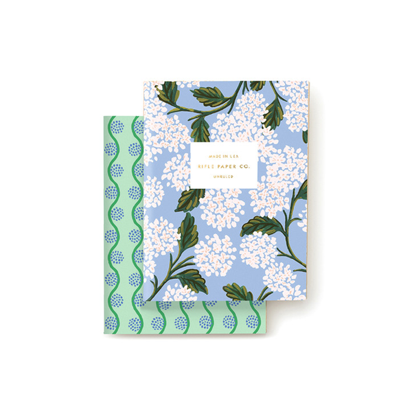 Rifle Paper Co Pack of 2 Notebooks Plain Pocket Hydrangea