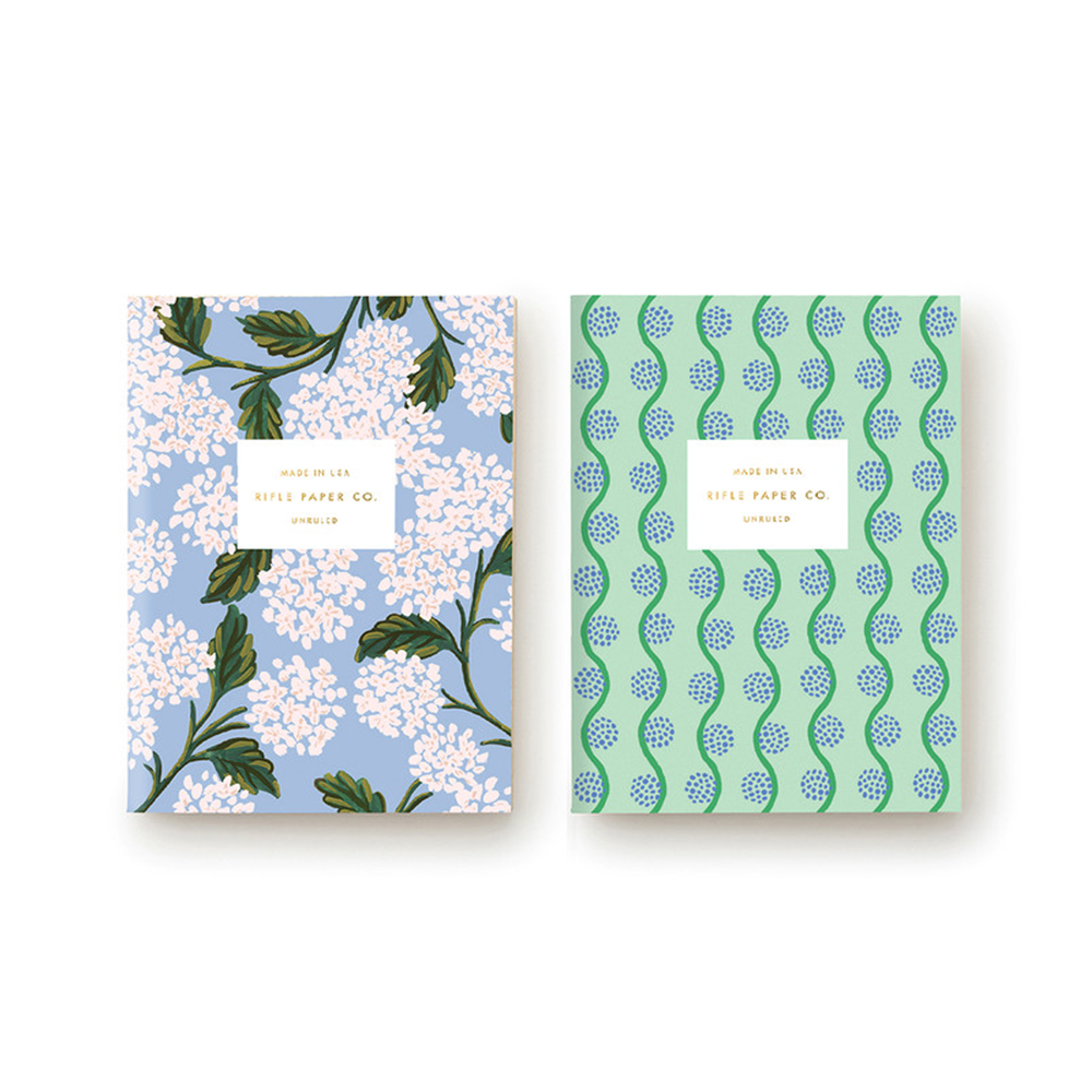 Rifle Paper Co Pack of 2 Notebooks Plain Pocket Hydrangea