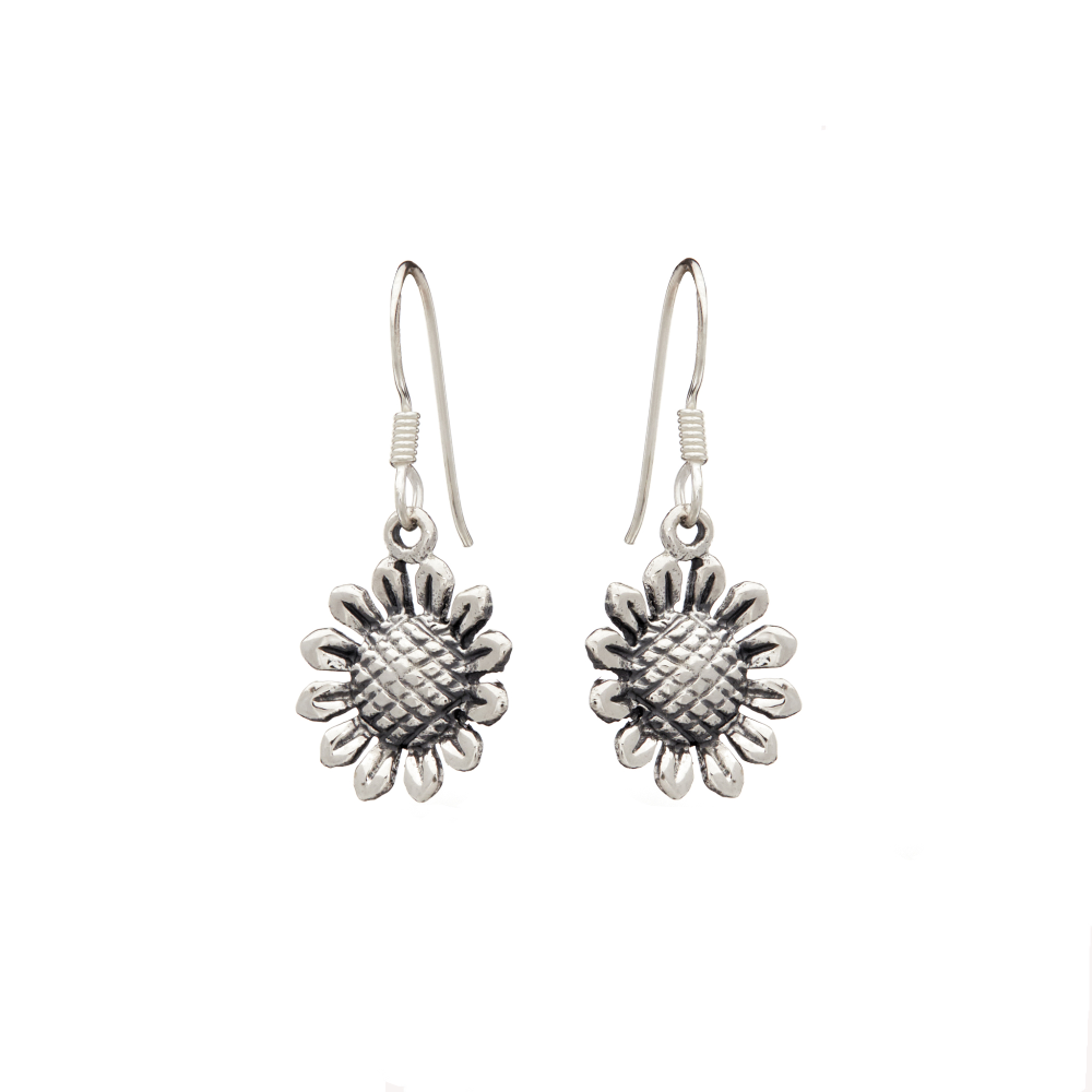 Iko Iko Earrings Sunflower Silver