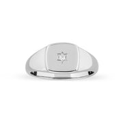 Iko Iko Ring Signet with Star CZs Silver