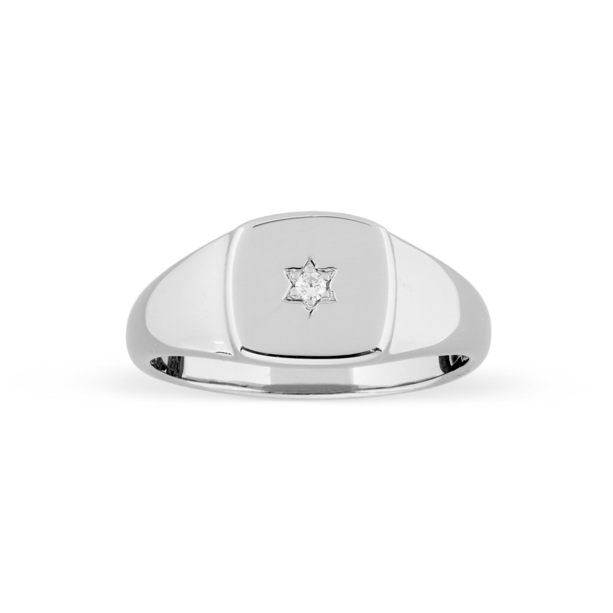 Iko Iko Ring Signet with Star CZs Silver