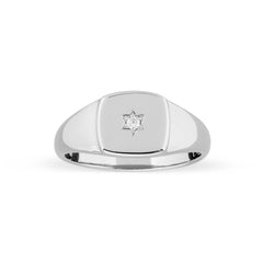 Iko Iko Ring Signet with Star CZs Silver