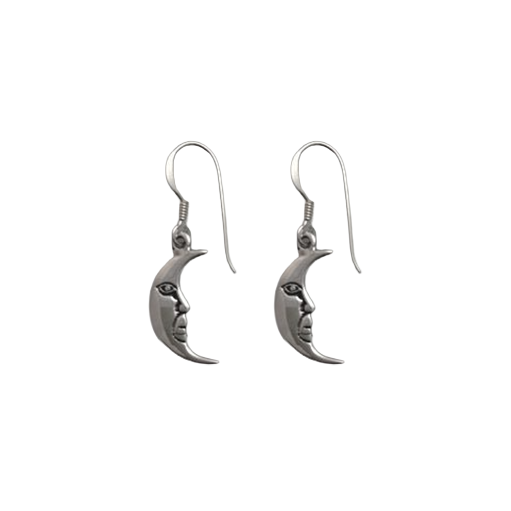 Iko Iko Earrings Moon Face Silver