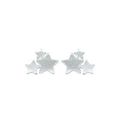 Iko Iko Studs Three Star Cluster Silver