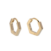 Iko Iko Earrings Huggy Hoop Hex Gold